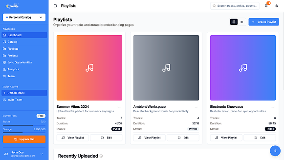 Music Management Dashboard
